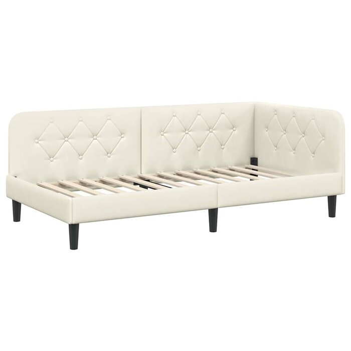 Vidaxl Cadre de lit d'angle 100 x 200 cm velours crème - 35% de remise