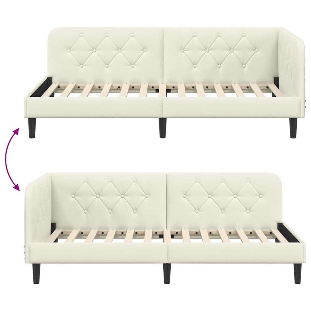 Vidaxl Cadre de lit d'angle 100 x 200 cm velours crème - 35% de remise