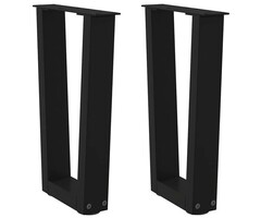 Vidaxl Pieds de table basse en V, acier noir, 28x43cm - Lot de 2 - 33% de remise