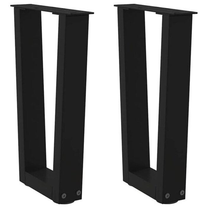 Vidaxl Pieds de table basse en V, acier noir, 28x43cm - Lot de 2 - 33% de remise