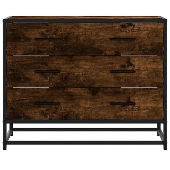 Vidaxl Commode 3 tiroirs chêne fumé 70x41x56cm - 34% de remise