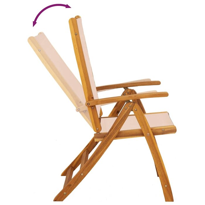 Vidaxl Lot de 2 chaises pliantes de jardin en acacia et textilène - 35% de remise