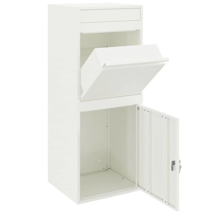 Vidaxl Boîte aux lettres pour colis en acier blanc - 35% de remise