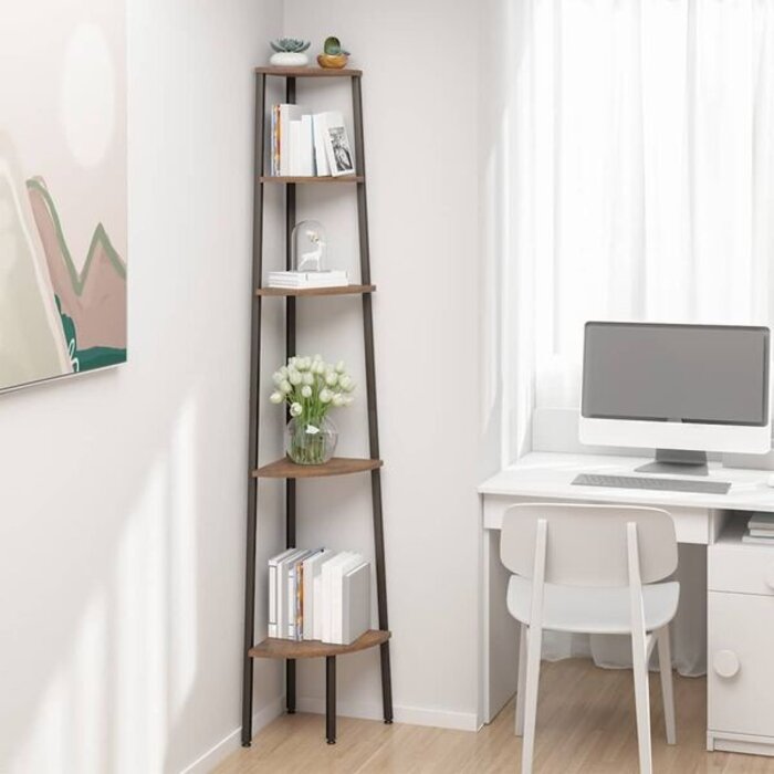 Vidaxl Étagère d'angle 5 niveaux, 180cm, marron et noir - 34% de remise