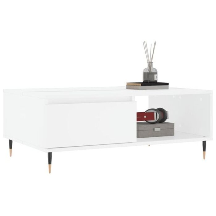 Vidaxl Table basse rectangulaire 90x60x35cm blanche - 33% de remise