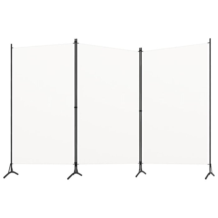 Vidaxl Paravent 3 panneaux 260x180 cm Wit zwart M - 33% de remise