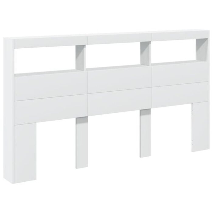 Vidaxl Tête de lit LED et rangement 180x102 cm blanc - 34% de remise