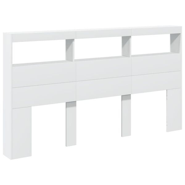 Vidaxl Tête de lit LED et rangement 180x102 cm blanc - 34% de remise