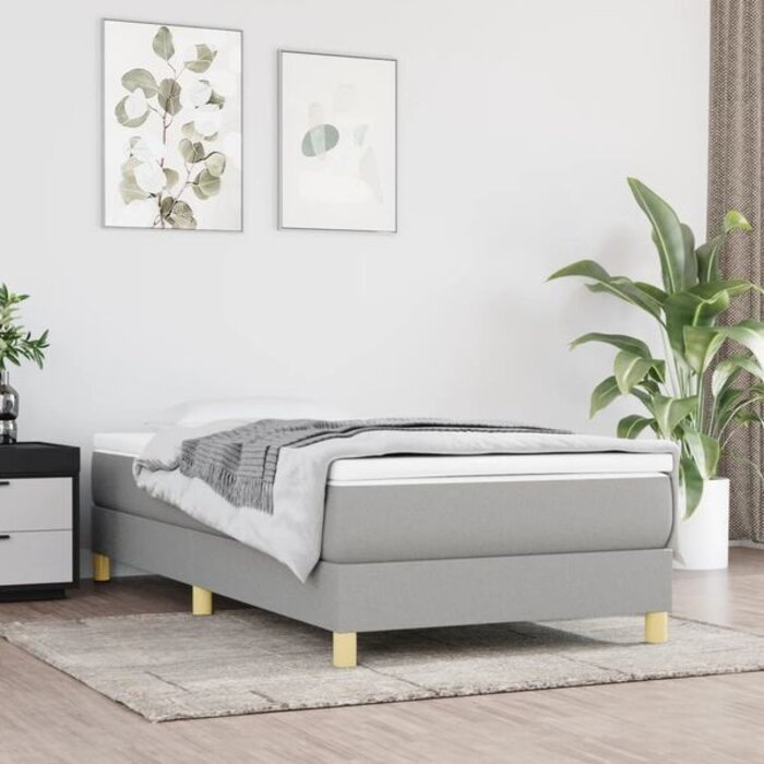 Vidaxl Cadre de lit en tissu gris clair 100 x 200 cm - 34% de remise