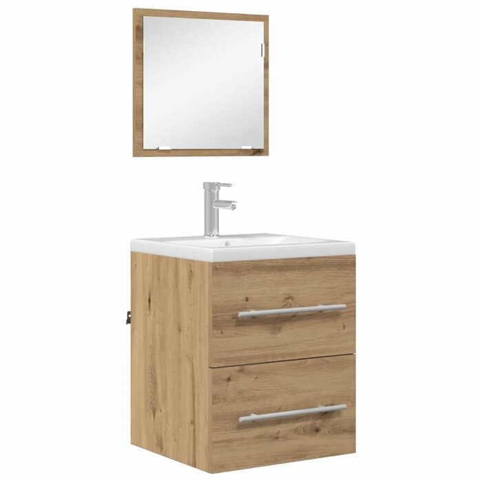Vidaxl Meuble de salle de bain suspendu marron - 33% de remise