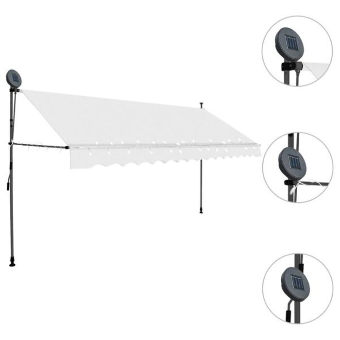 Vidaxl Store banne manuel LED 350 cm crème - 34% de remise