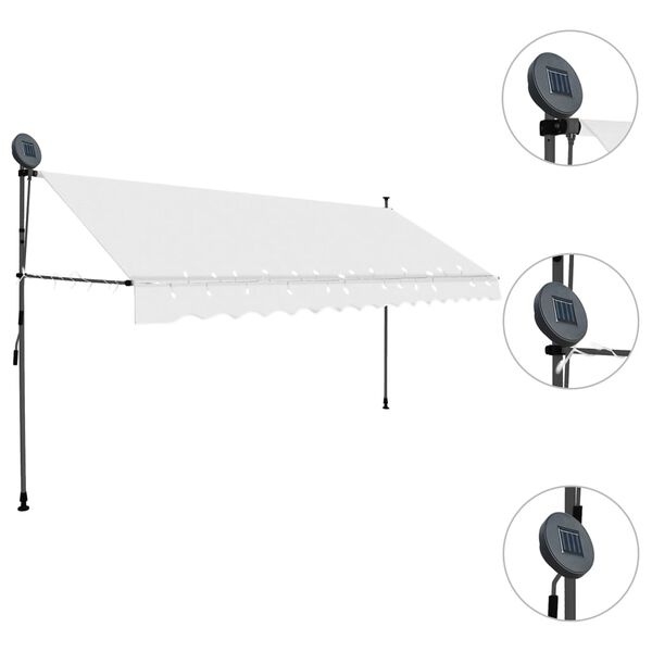Vidaxl Store banne manuel LED 350 cm crème - 34% de remise