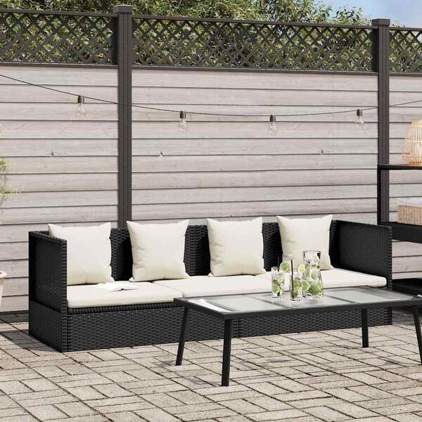 Vidaxl Bain de soleil en résine tressée noire - 35% de remise