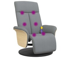 Vidaxl Fauteuil de massage inclinable gris clair - 35% de remise