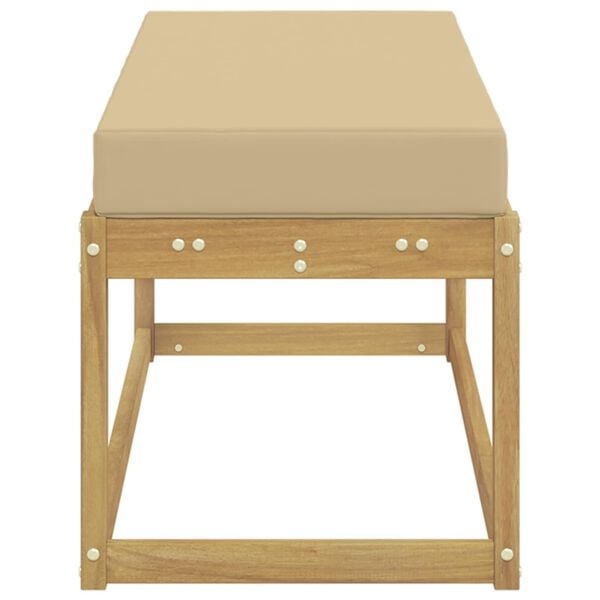 Vidaxl Banc pouf de jardin en acacia blanchi - 34% de remise