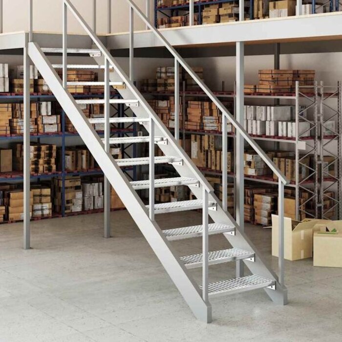 Vidaxl Marche d'escalier en caillebotis acier galvanisé 70x24x7 cm - 32% de remise