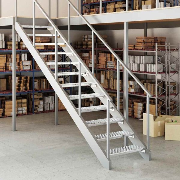 Vidaxl Marche d'escalier en caillebotis acier galvanisé 70x24x7 cm - 32% de remise