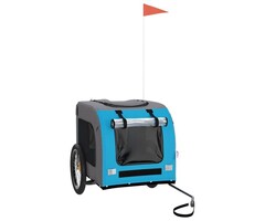 Vidaxl Remorque de vélo pour chien bleue et grise - 34% de remise