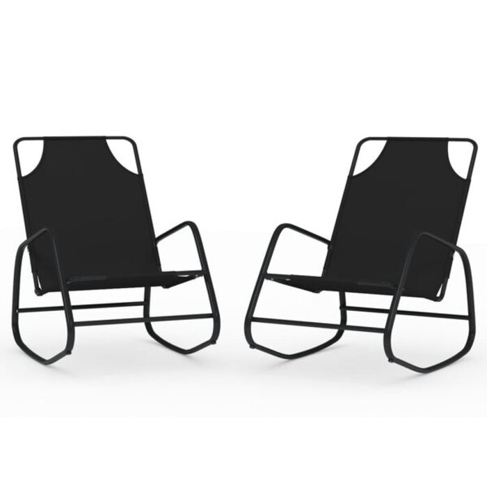 Vidaxl Lot de 2 chaises longues basculantes Zwart L - 34% de remise