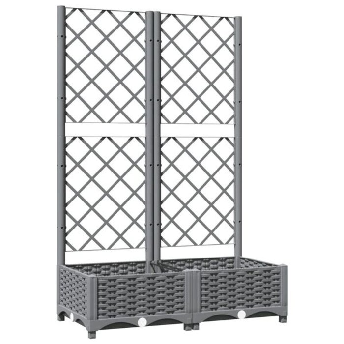 Vidaxl Jardinière avec treillis 80x40x121,5 cm - Gris clair - 33% de remise