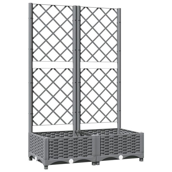 Vidaxl Jardinière avec treillis 80x40x121,5 cm - Gris clair - 33% de remise