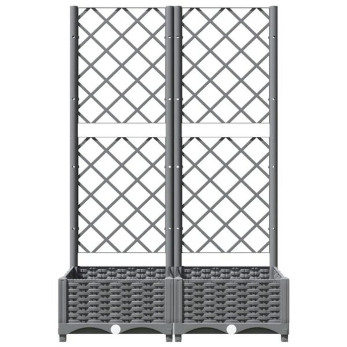 Vidaxl Jardinière avec treillis 80x40x121,5 cm - Gris clair - 33% de remise