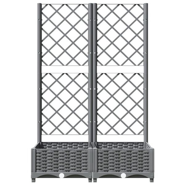 Vidaxl Jardinière avec treillis 80x40x121,5 cm - Gris clair - 33% de remise