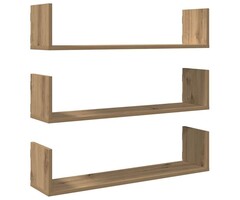 Vidaxl Lot de 3 étagères murales flottantes chêne 80x18cm - 33% de remise