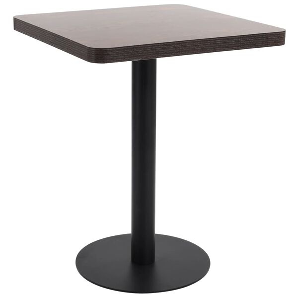 Vidaxl Table de bistrot 60x60 cm MDF brun foncé - 34% de remise
