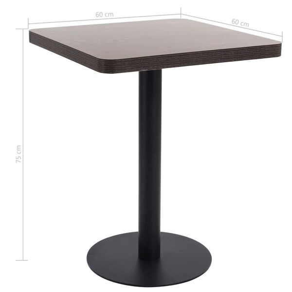 Vidaxl Table de bistrot 60x60 cm MDF brun foncé - 34% de remise