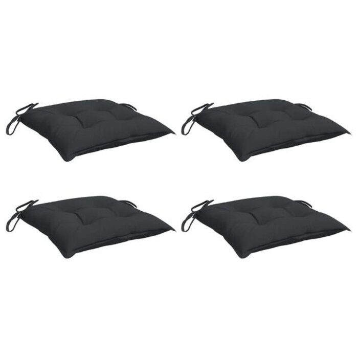 Vidaxl Lot de 4 coussins de chaise noirs 40x40x7 cm - 31% de remise