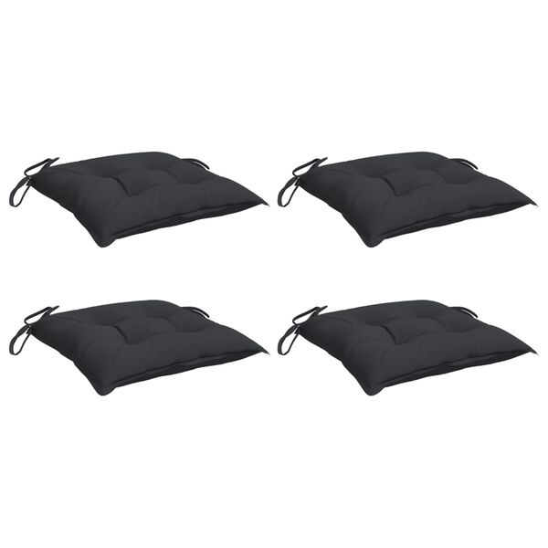 Vidaxl Lot de 4 coussins de chaise noirs 40x40x7 cm - 31% de remise