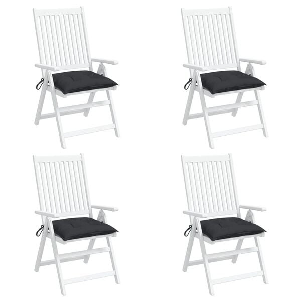Vidaxl Lot de 4 coussins de chaise noirs 40x40x7 cm - 31% de remise