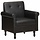 Fauteuil coque en cuir véritable noir 65x57x73cm - 35% de remise
