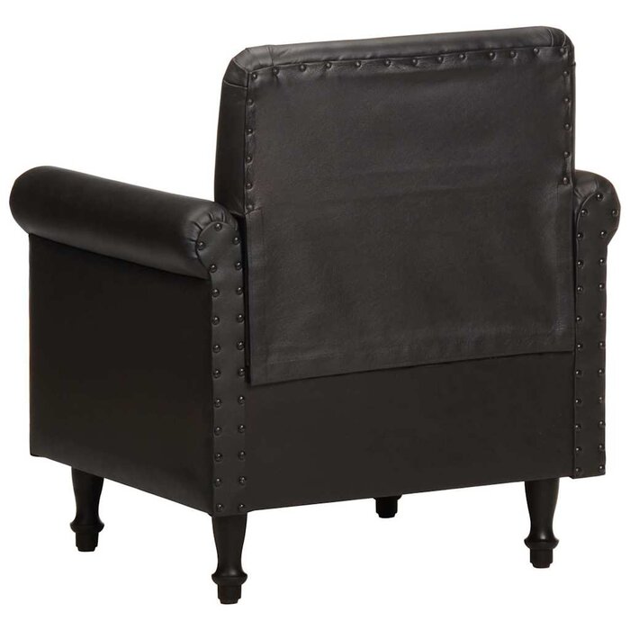 Vidaxl Fauteuil coque en cuir véritable noir 65x57x73cm - 35% de remise