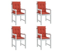 Vidaxl Lot de 4 coussins de chaise dossier bas rouge chiné - 29% de remise