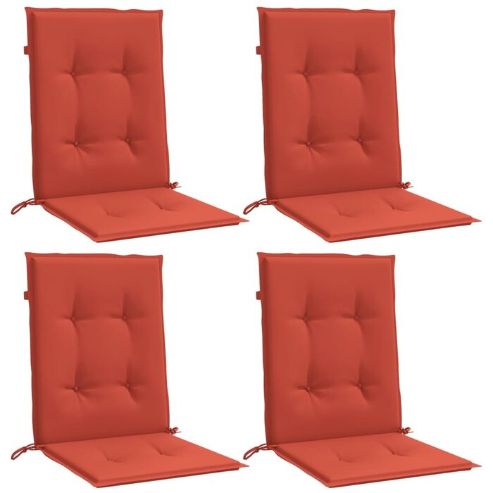 Vidaxl Lot de 4 coussins de chaise rouge chiné 100x50cm - 34% de remise