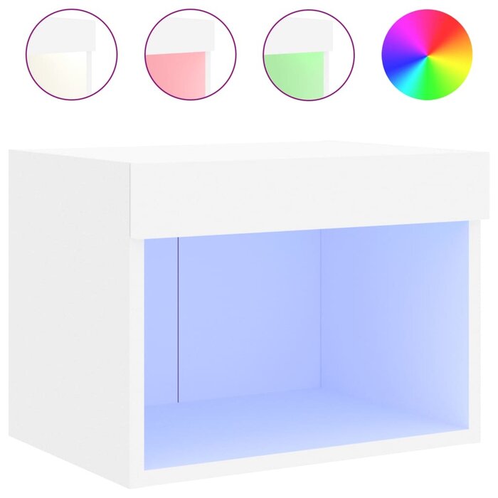 Vidaxl Table de chevet suspendue LED blanc - 30% de remise