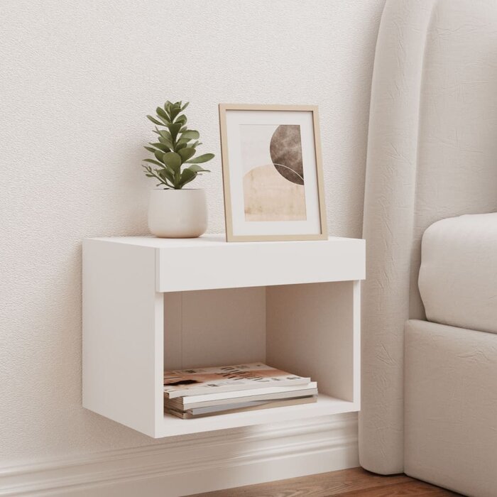 Vidaxl Table de chevet suspendue LED blanc - 30% de remise