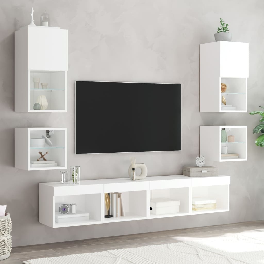 Vidaxl Table de chevet suspendue LED blanc - 30% de remise