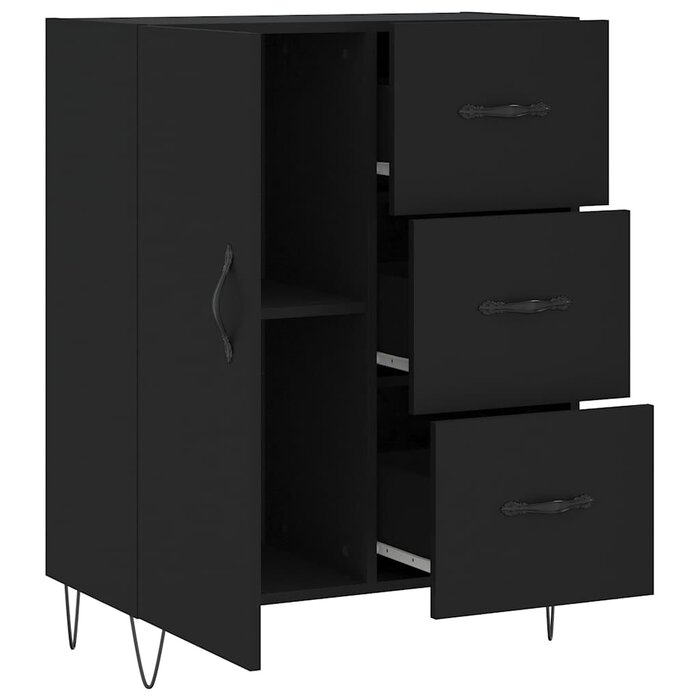 Vidaxl Buffet avec tiroirs noir 69,5x34x90 cm - 34% de remise