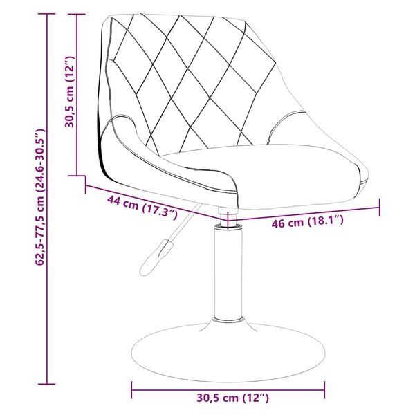 Vidaxl Tabouret de bar en velours gris foncé - 34% de remise