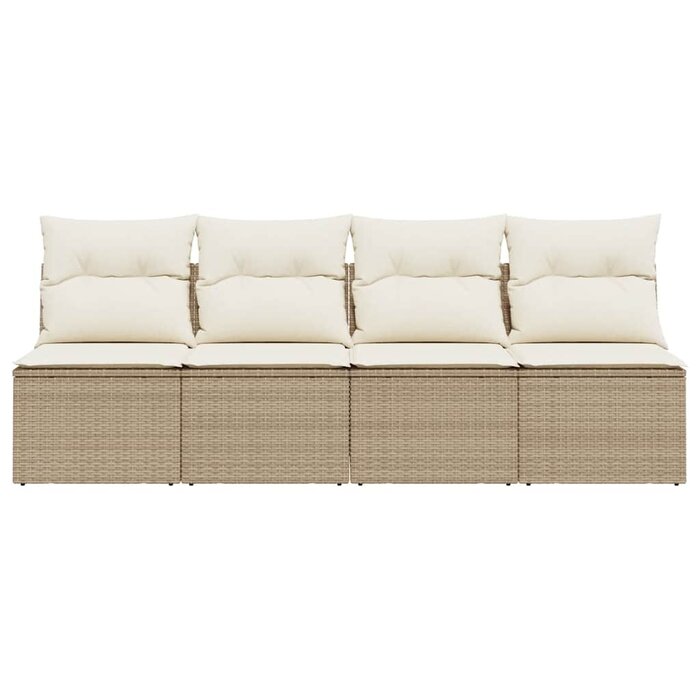 Vidaxl Banquette de jardin XL 4 places beige - 35% de remise