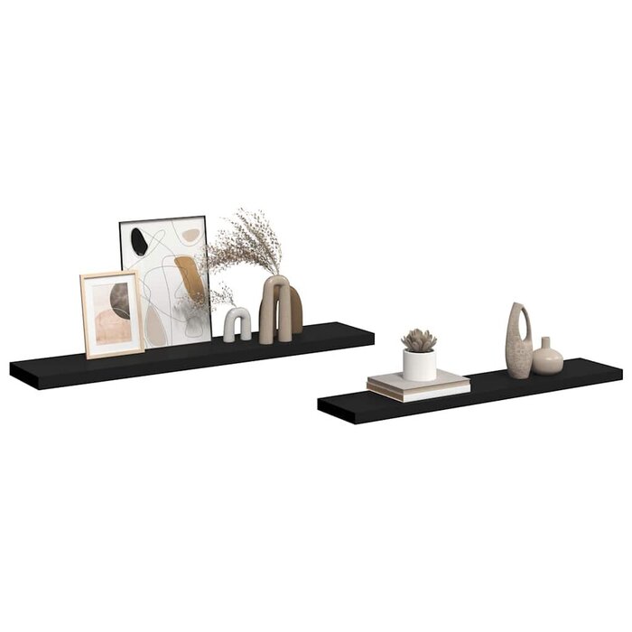 Vidaxl Lot de 2 étagères murales flottantes noires 120 cm - 33% de remise