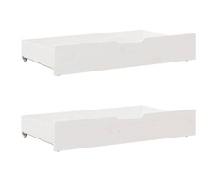 Vidaxl Lot de 2 tiroirs de lit 90x55x16 cm bois blanc - 34% de remise