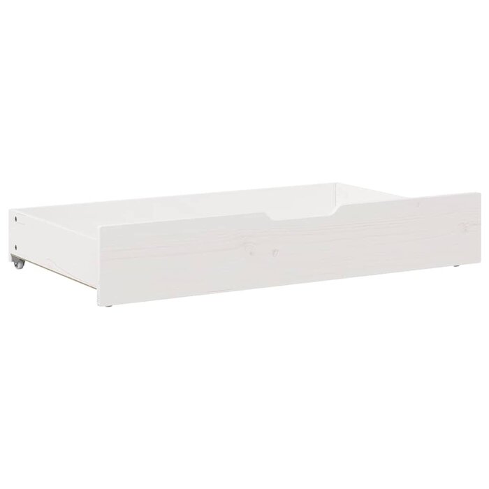 Vidaxl Lot de 2 tiroirs de lit 90x55x16 cm bois blanc - 34% de remise