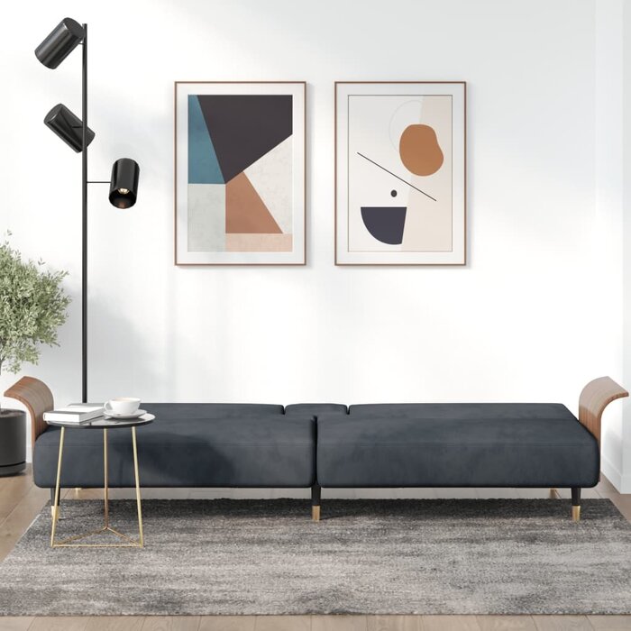 Vidaxl Canapé-lit velours gris foncé - 224 cm - 35% de remise