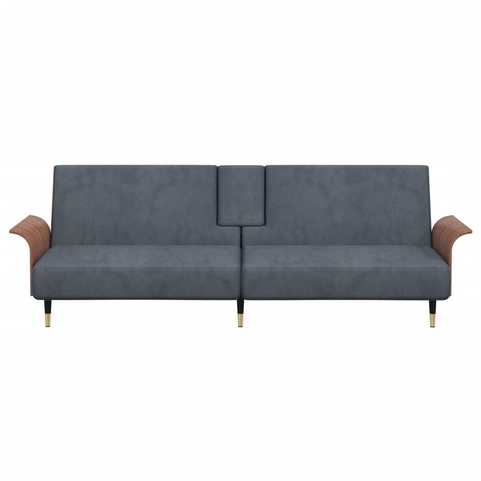 Vidaxl Canapé-lit velours gris foncé - 224 cm - 35% de remise