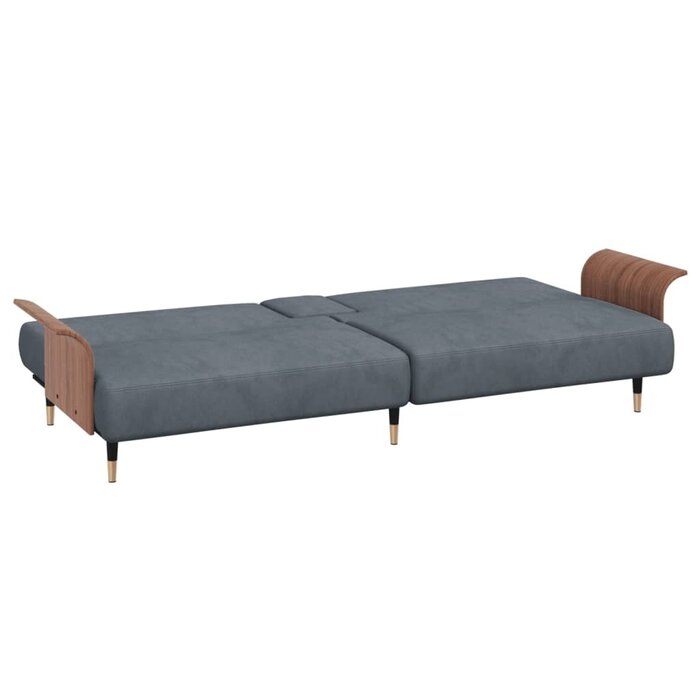 Vidaxl Canapé-lit velours gris foncé - 224 cm - 35% de remise