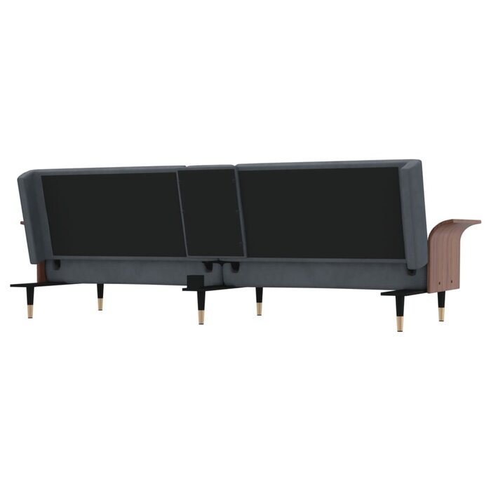 Vidaxl Canapé-lit velours gris foncé - 224 cm - 35% de remise